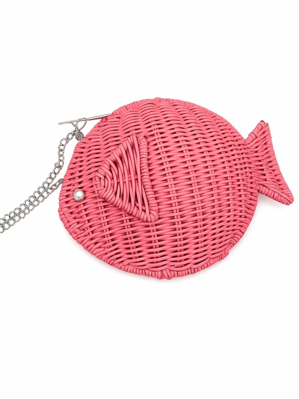 Tommy Bahama Pink Fish-Shaped Woven Crossbody Bag